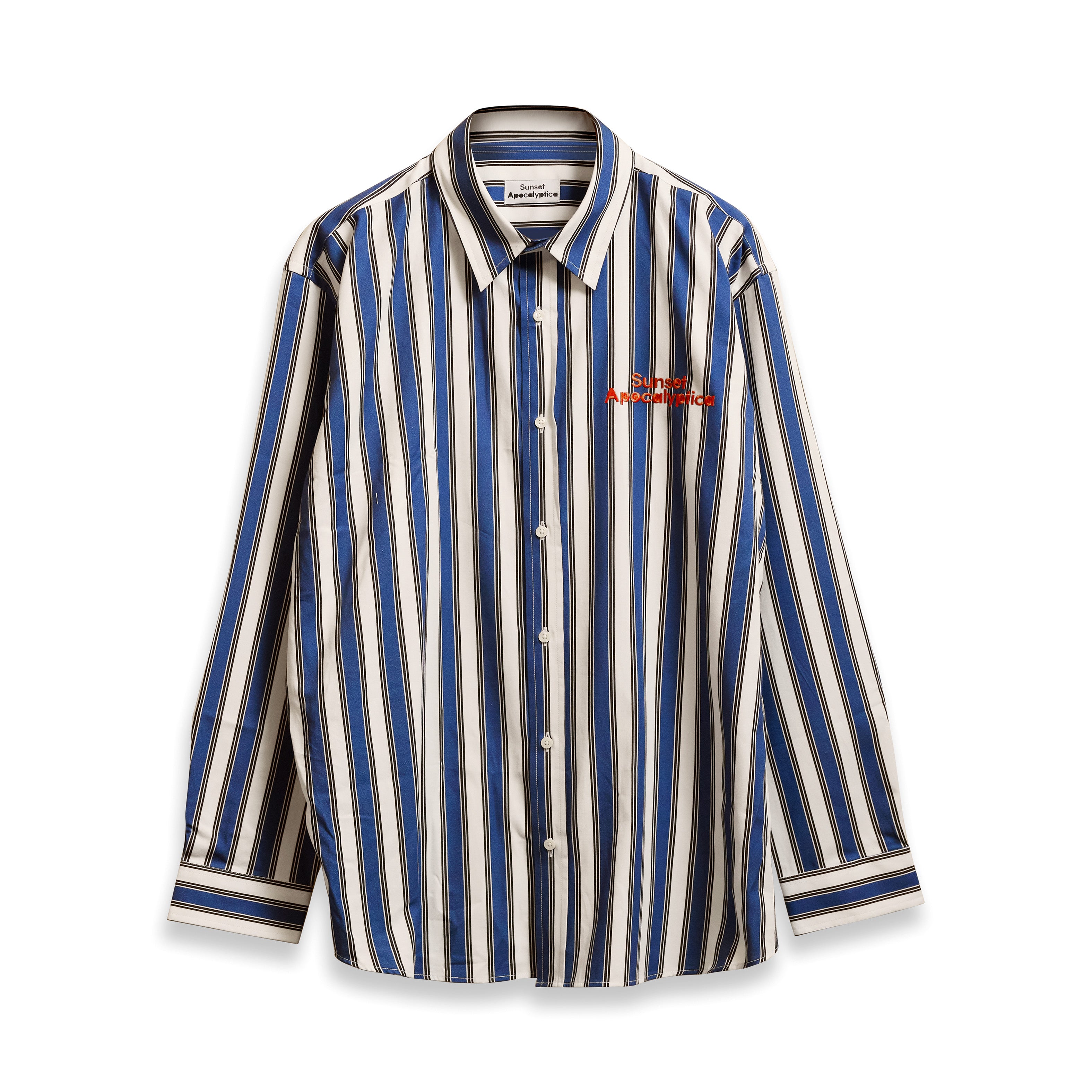 WIDE STRIPED BUTTON DOWN SHIRT - GAFFUR